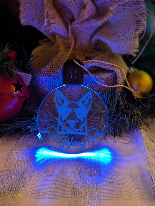 Australian Cattle Stumpy Tail Dog Personalised Christmas Bauble Decoration - KustomboxNight Lights & Ambient LightingKustomboxBauble - Standard Size