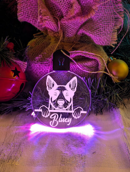 Australian Cattle Stumpy Tail Dog Personalised Christmas Bauble Decoration - KustomboxNight Lights & Ambient LightingKustomboxBauble - Standard Size