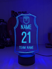 Personalised AFL inspired Jersey 3D LED lamp with 16-colour remote control – adjustable brightness and fade.