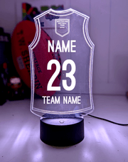 Personalised AFL inspired Jersey  ball shaped LED lamp with 16-colour light modes and remote.