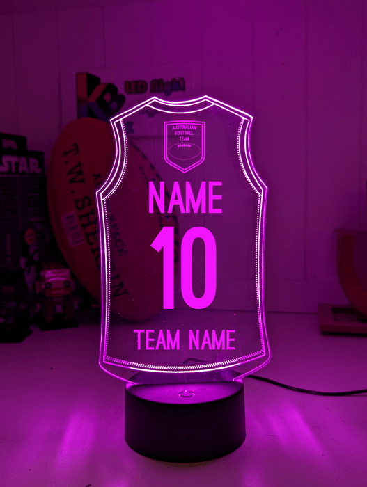 Australian Football AFL Personalised Jersey 3D LED Light Night 7 Colour Lamp - KustomboxNight Lights & Ambient LightingKustomboxStandard Size - Name Option