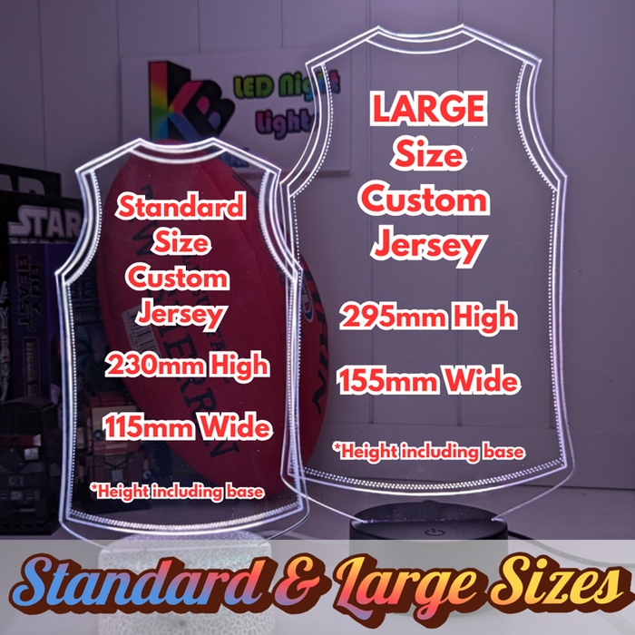Australian Football AFL Personalised Jersey 3D LED Light Night 7 Colour Lamp