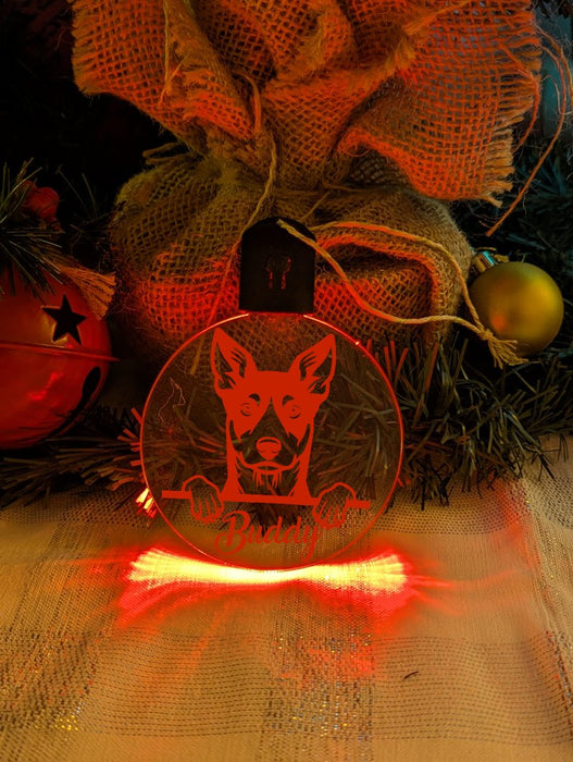 Australian Kelpie Dog Personalised Name Christmas Light Bauble Decoration - KustomboxNight Lights & Ambient LightingKustomboxBauble - Standard Size