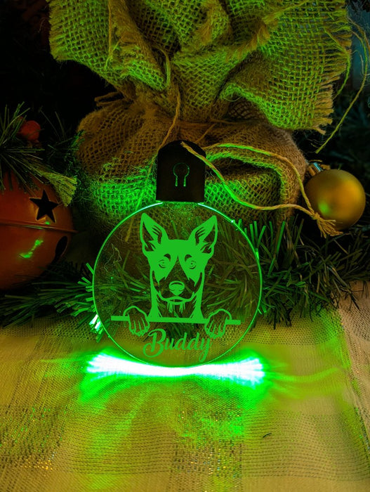 Australian Kelpie Dog Personalised Name Christmas Light Bauble Decoration - KustomboxNight Lights & Ambient LightingKustomboxBauble - Standard Size