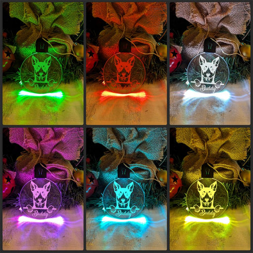 Australian Kelpie Dog Personalised Name Christmas Light Bauble Decoration - KustomboxNight Lights & Ambient LightingKustomboxBauble - Standard Size