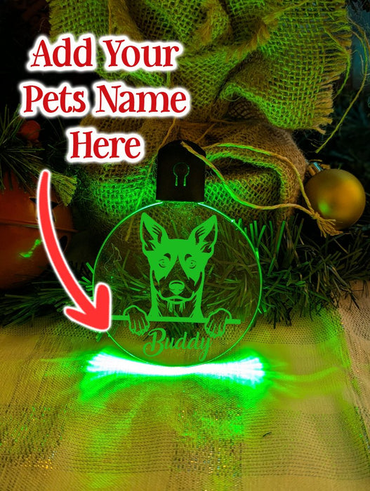 Australian Kelpie Dog Personalised Name Christmas Light Bauble Decoration - KustomboxNight Lights & Ambient LightingKustomboxBauble - Standard Size