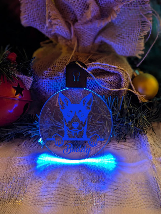 Australian Kelpie Dog Personalised Name Christmas Light Bauble Decoration - KustomboxNight Lights & Ambient LightingKustomboxBauble - Standard Size