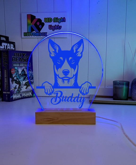 Australian Kelpie Personalised Pet Name 3D LED Room Light Decor - KustomboxNight Lights & Ambient LightingKustomboxStandard Size