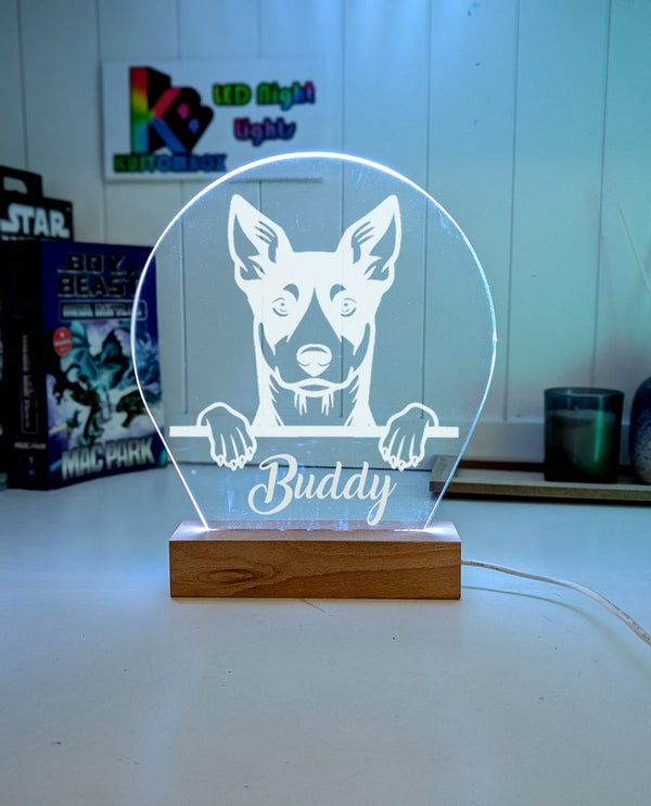 Australian Kelpie Personalised Pet Name 3D LED Room Light Decor - KustomboxNight Lights & Ambient LightingKustomboxStandard Size