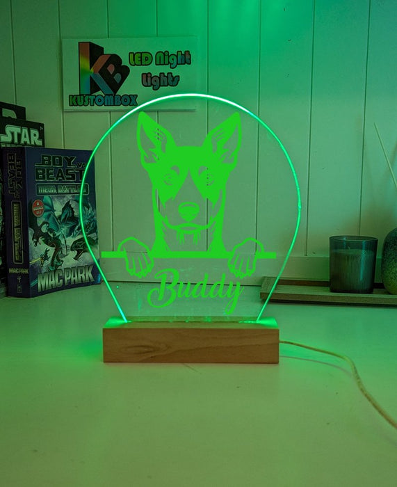 Australian Kelpie Personalised Pet Name 3D LED Room Light Decor - KustomboxNight Lights & Ambient LightingKustomboxStandard Size