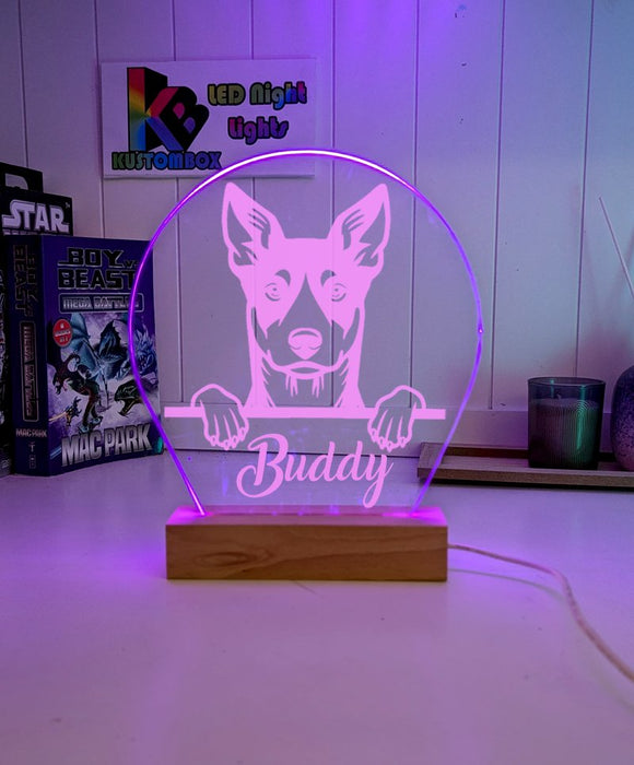 Australian Kelpie Personalised Pet Name 3D LED Room Light Decor - KustomboxNight Lights & Ambient LightingKustomboxStandard Size