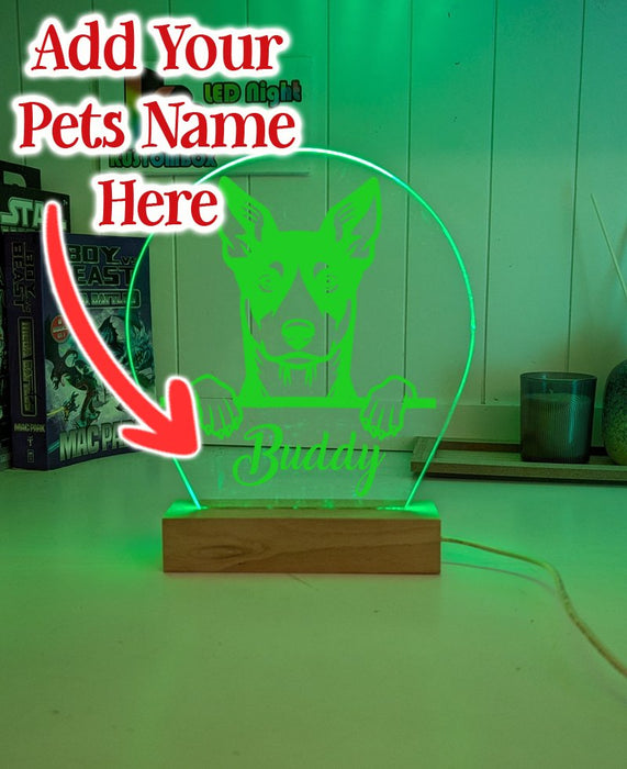Australian Kelpie Personalised Pet Name 3D LED Room Light Decor - KustomboxNight Lights & Ambient LightingKustomboxStandard Size