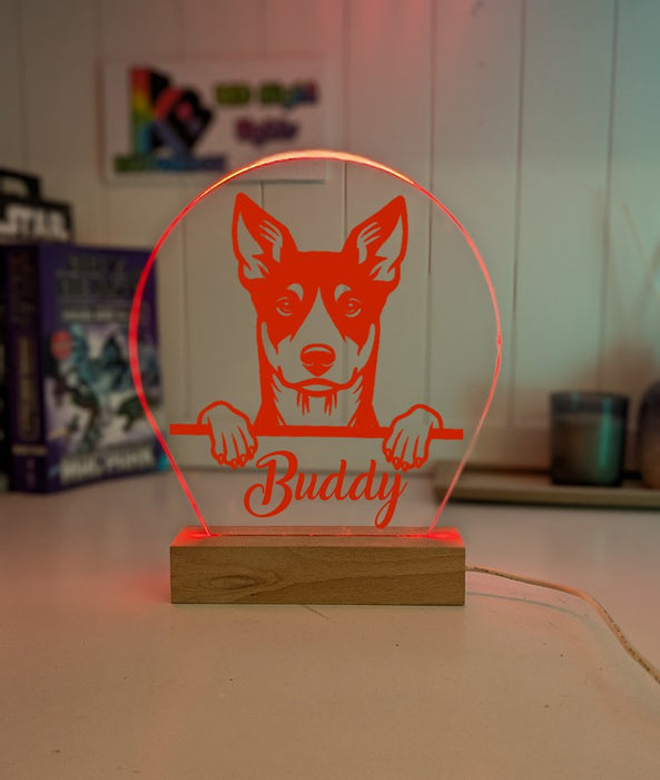 Australian Kelpie Personalised Pet Name 3D LED Room Light Decor - KustomboxNight Lights & Ambient LightingKustomboxStandard Size