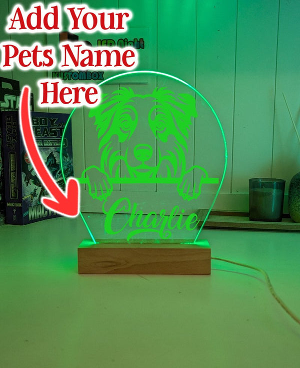 Australian Shepherd Personalised Pet Name 3D LED Room Light Decor - KustomboxNight Lights & Ambient LightingKustomboxStandard Size