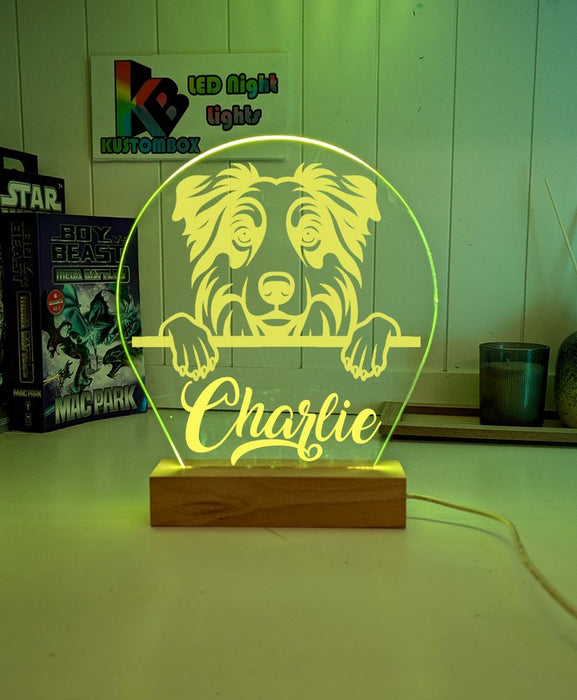 Australian Shepherd Personalised Pet Name 3D LED Room Light Decor - KustomboxNight Lights & Ambient LightingKustomboxStandard Size