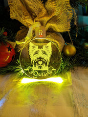 Australian Terrier Dog Personalised Name Christmas Light Bauble Decoration - KustomboxNight Lights & Ambient LightingKustomboxBauble - Standard Size