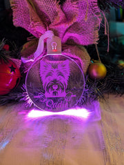 Australian Terrier Dog Personalised Name Christmas Light Bauble Decoration - KustomboxNight Lights & Ambient LightingKustomboxBauble - Standard Size