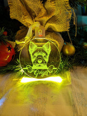 Australian Terrier Dog Personalised Name Christmas Light Bauble Decoration - KustomboxNight Lights & Ambient LightingKustomboxBauble - Standard Size