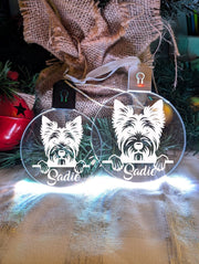 Australian Terrier Dog Personalised Name Christmas Light Bauble Decoration - KustomboxNight Lights & Ambient LightingKustomboxBauble - Standard Size