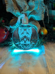Australian Terrier Dog Personalised Name Christmas Light Bauble Decoration - KustomboxNight Lights & Ambient LightingKustomboxBauble - Standard Size