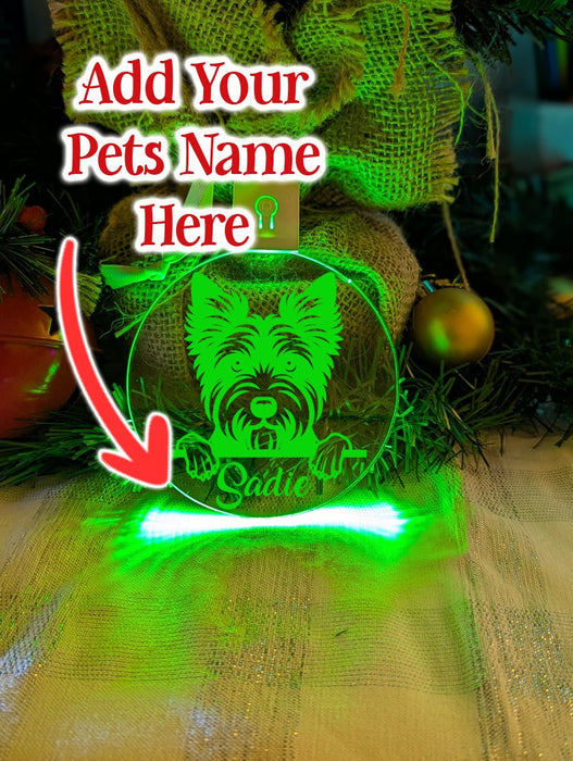Australian Terrier Dog Personalised Name Christmas Light Bauble Decoration - KustomboxNight Lights & Ambient LightingKustomboxBauble - Standard Size