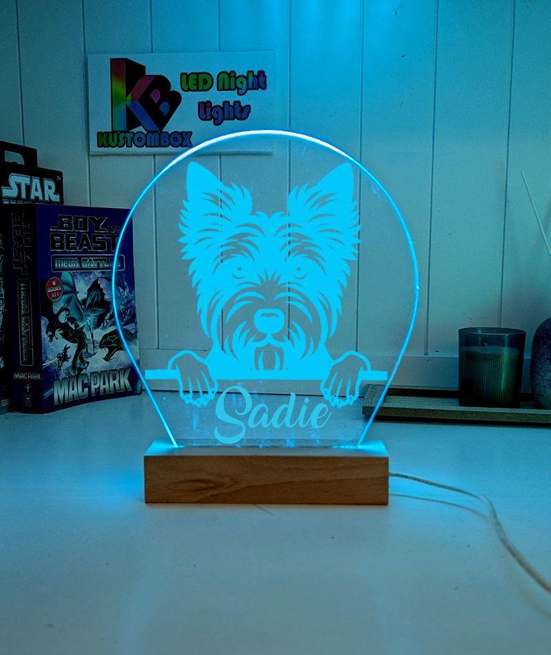 Australian Terrier Personalised Pet Name 3D LED Room Light Decor - KustomboxNight Lights & Ambient LightingKustomboxStandard Size
