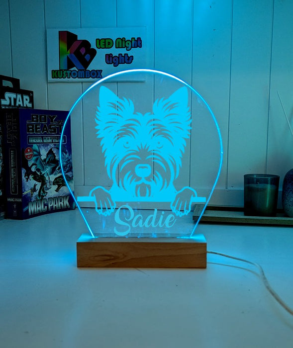Australian Terrier Personalised Pet Name 3D LED Room Light Decor - KustomboxNight Lights & Ambient LightingKustomboxStandard Size