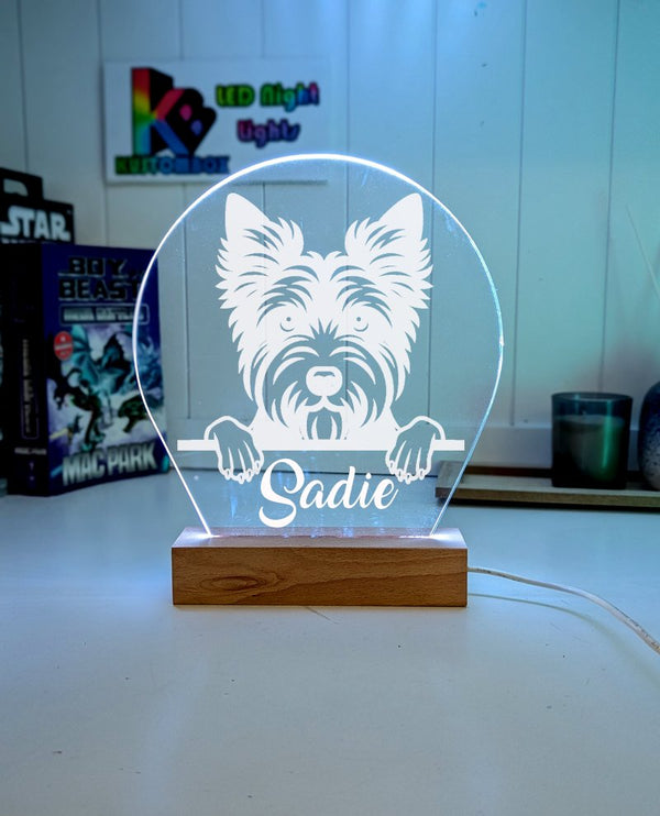 Australian Terrier Personalised Pet Name 3D LED Room Light Decor - KustomboxNight Lights & Ambient LightingKustomboxStandard Size