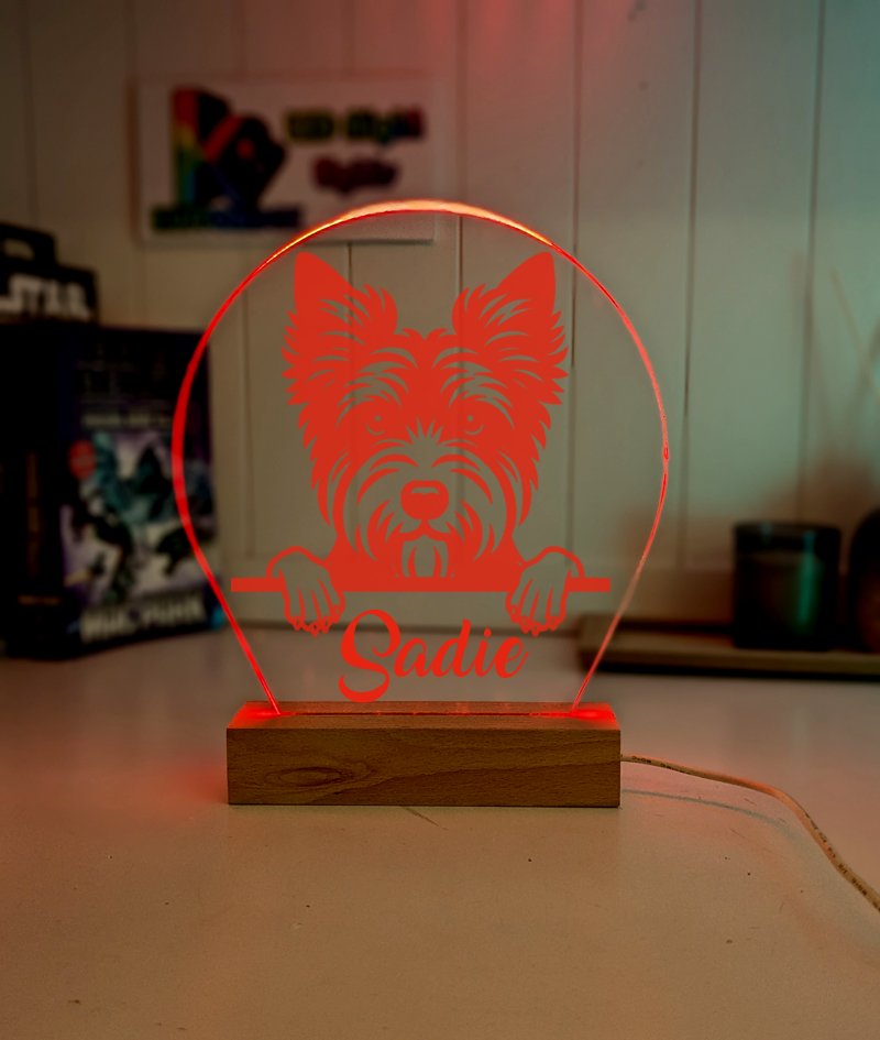 Australian Terrier Personalised Pet Name 3D LED Room Light Decor - KustomboxNight Lights & Ambient LightingKustomboxStandard Size