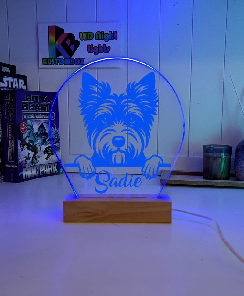 Australian Terrier Personalised Pet Name 3D LED Room Light Decor - KustomboxNight Lights & Ambient LightingKustomboxStandard Size