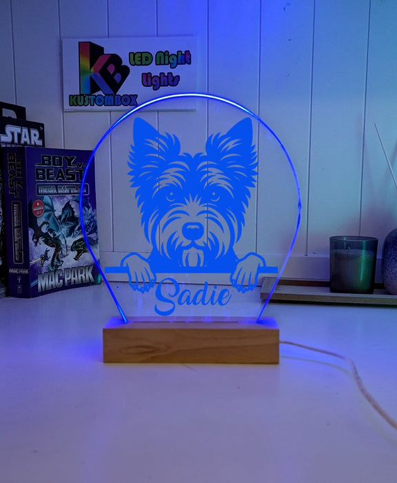Australian Terrier Personalised Pet Name 3D LED Room Light Decor - KustomboxNight Lights & Ambient LightingKustomboxStandard Size