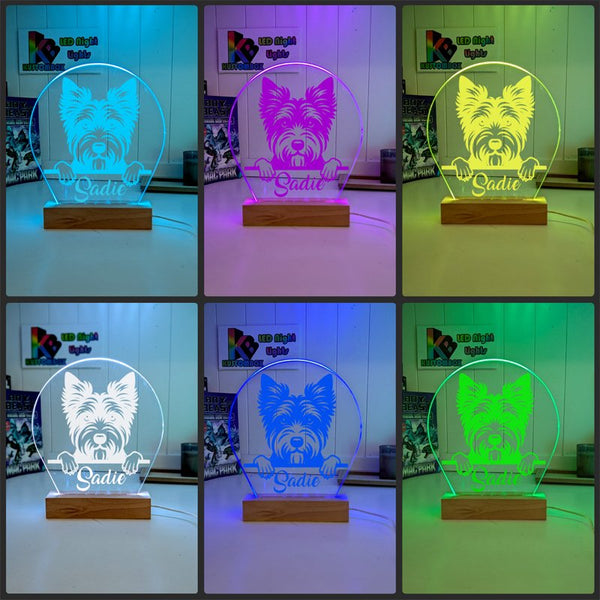 Australian Terrier Personalised Pet Name 3D LED Room Light Decor - KustomboxNight Lights & Ambient LightingKustomboxStandard Size