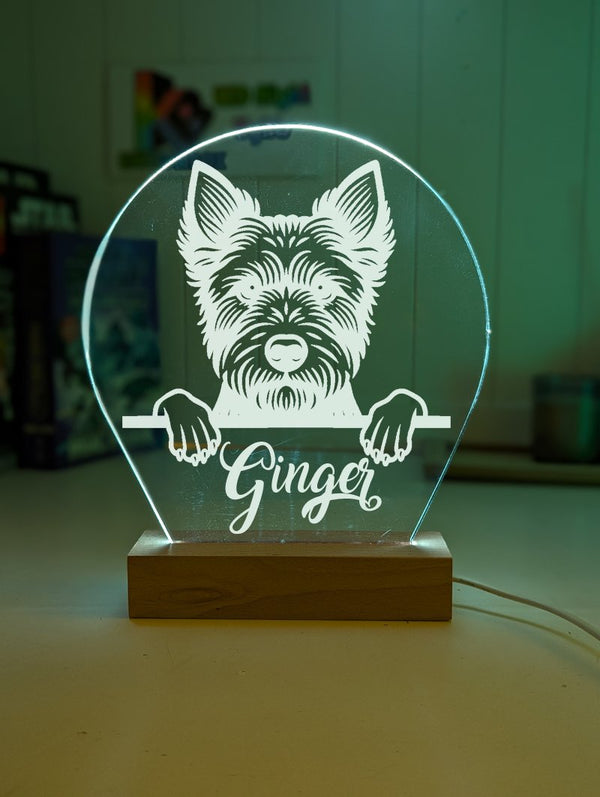 Australian Terrier Pet Personalised Name 3D LED Room Light Decor - KustomboxNight Lights & Ambient LightingKustomboxStandard Size