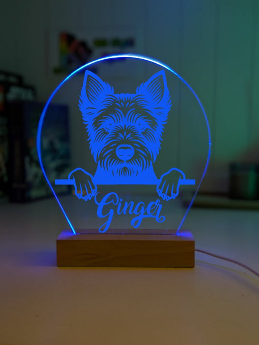 Australian Terrier Pet Personalised Name 3D LED Room Light Decor - KustomboxNight Lights & Ambient LightingKustomboxStandard Size