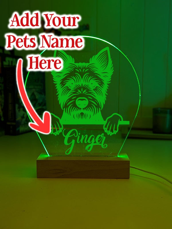Australian Terrier Pet Personalised Name 3D LED Room Light Decor - KustomboxNight Lights & Ambient LightingKustomboxStandard Size