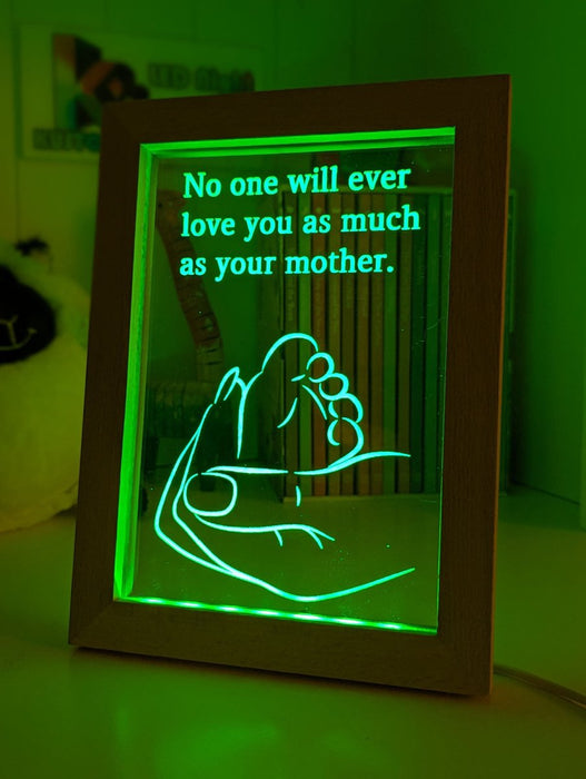 Babies Feet & Mothers Love Hand Motivational Quote Timber Frame USB 3D LED Night Light Lamp - KustomboxNight Lights & Ambient LightingKustomboxTimber Frame Light - $34.99