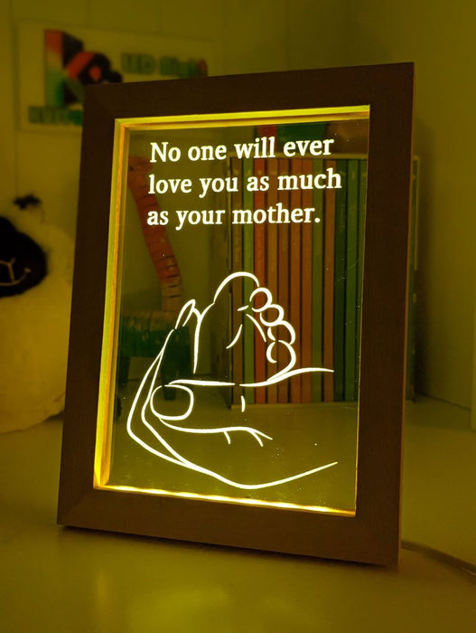 Babies Feet & Mothers Love Hand Motivational Quote Timber Frame USB 3D LED Night Light Lamp - KustomboxNight Lights & Ambient LightingKustomboxTimber Frame Light - $34.99