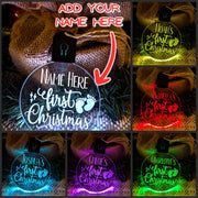 Baby's First Christmas Personalised Name Tree Bauble Light Decoration - KustomboxNight Lights & Ambient LightingKustomboxBauble - Standard Size