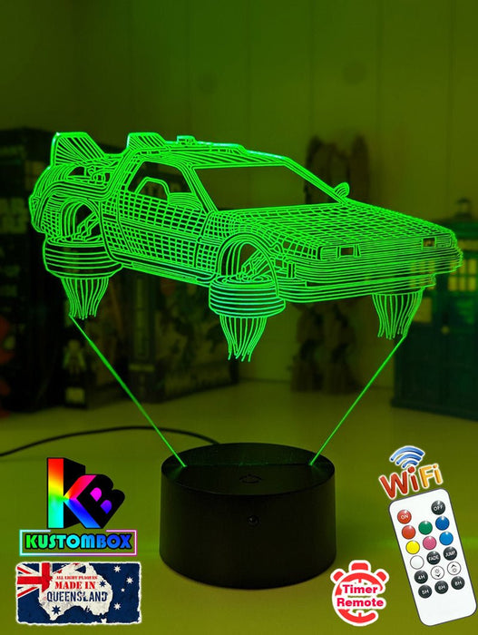 Back to the Future DeLorean Car - LED Night Light 7 Colours + Remote Control - KustomboxNight Lights & Ambient LightingKustomboxStandard Size