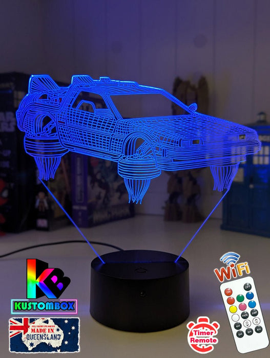 Back to the Future DeLorean Car - LED Night Light 7 Colours + Remote Control - KustomboxNight Lights & Ambient LightingKustomboxStandard Size