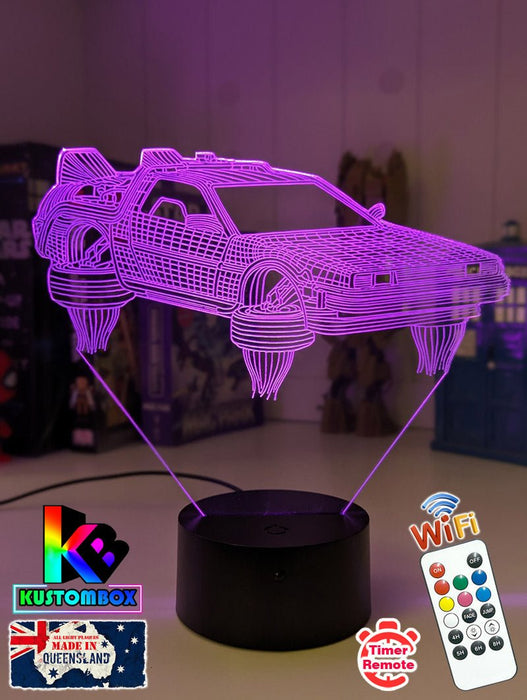 Back to the Future DeLorean Car - LED Night Light 7 Colours + Remote Control - KustomboxNight Lights & Ambient LightingKustomboxStandard Size