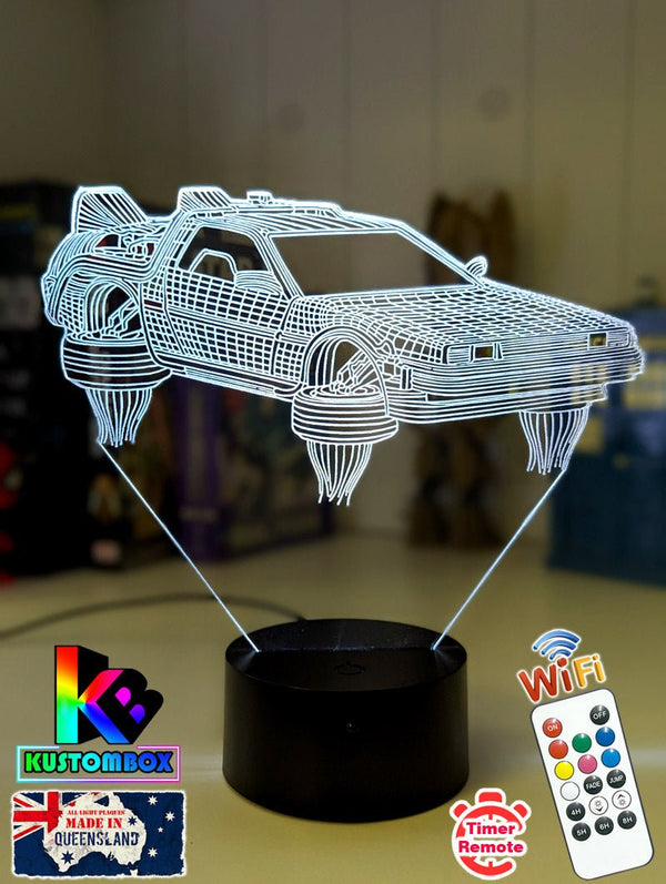 Back to the Future DeLorean Car - LED Night Light 7 Colours + Remote Control - KustomboxNight Lights & Ambient LightingKustomboxStandard Size