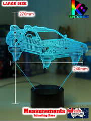 Back to the Future DeLorean Car - LED Night Light 7 Colours + Remote Control - KustomboxNight Lights & Ambient LightingKustomboxStandard Size