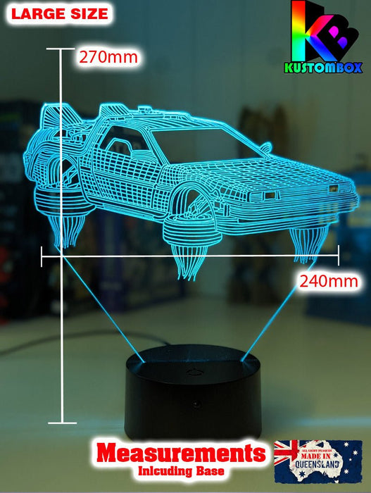 Back to the Future DeLorean Car - LED Night Light 7 Colours + Remote Control - KustomboxNight Lights & Ambient LightingKustomboxStandard Size