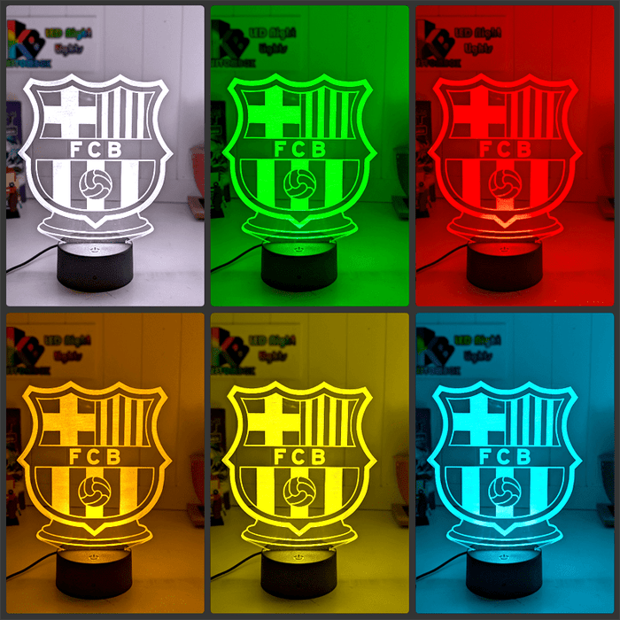 BARCELONA Football Soccer Club 3D LED Night Light Lamp - KustomboxNight Lights & Ambient LightingKustomboxStandard Size