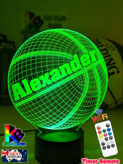 BASKETBALL PERONALISED NAME 3D LED Night Light Lamp - KustomboxNight Lights & Ambient LightingKustomboxStandard Size Name