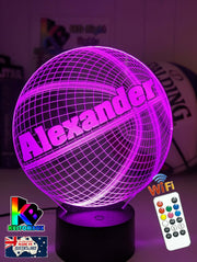 BASKETBALL PERONALISED NAME 3D LED Night Light Lamp - KustomboxNight Lights & Ambient LightingKustomboxStandard Size Name
