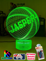 BASKETBALL PERONALISED NAME 3D LED Night Light Lamp - KustomboxNight Lights & Ambient LightingKustomboxStandard Size Name