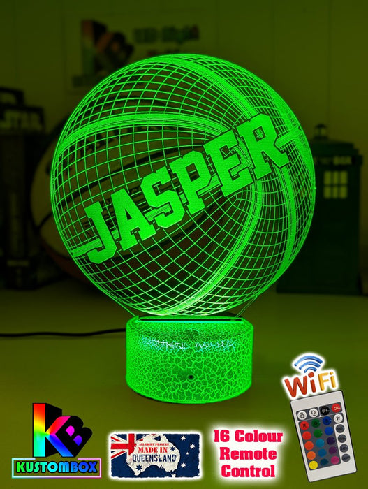 BASKETBALL PERONALISED NAME 3D LED Night Light Lamp - KustomboxNight Lights & Ambient LightingKustomboxStandard Size Name