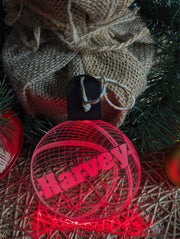 Basketball Personalised Christmas Tree Bauble 3D LED Light Up Hanging Decoration - KustomboxNight Lights & Ambient LightingKustomboxBauble Personalised
